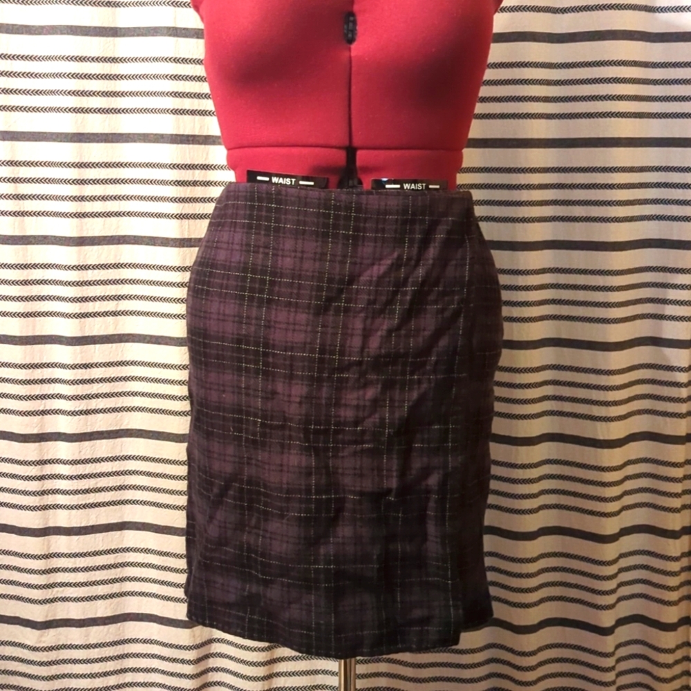 Eddie Bauer Plaid Wool Skirt